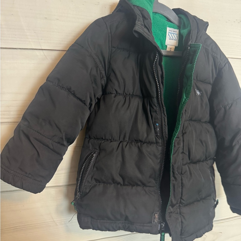 Old Navy Kids Black Jacket with Green Lining